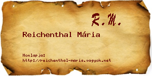 Reichenthal Mária névjegykártya